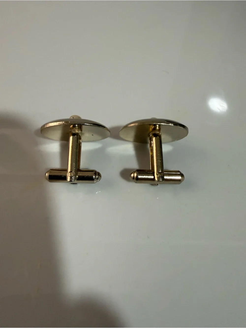 Oval Cufflinks with Pearl Accent